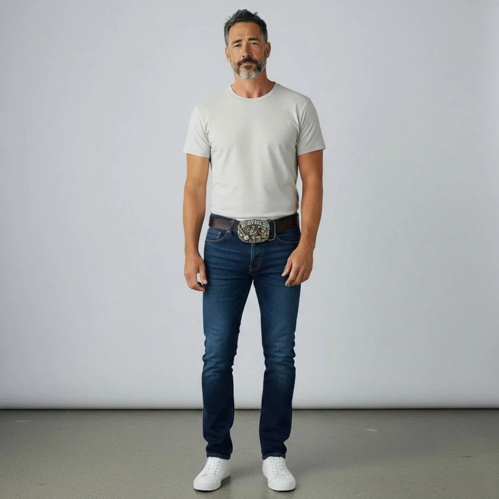 Vintage 1986 The Great American Buckle Co Linesman Pewter Belt Buckle 1809‎ Mens